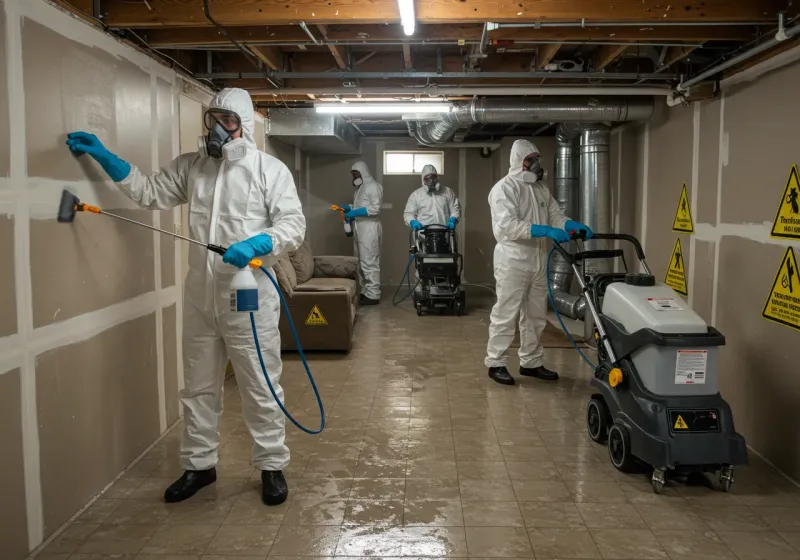 Basement Moisture Removal and Structural Drying process in Pickens County, AL